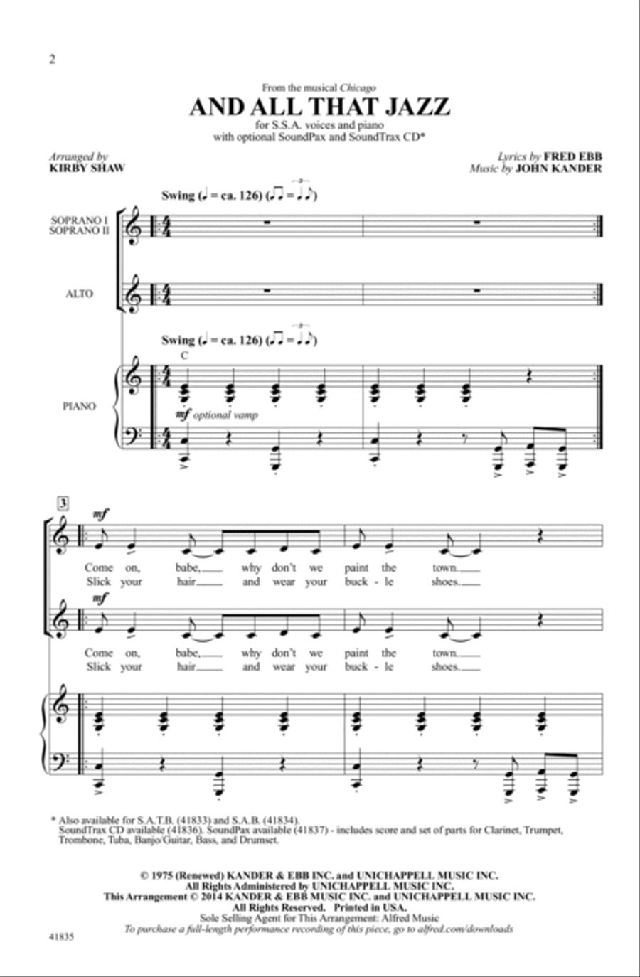 And All That Jazz Choir scores gallery preview page 1