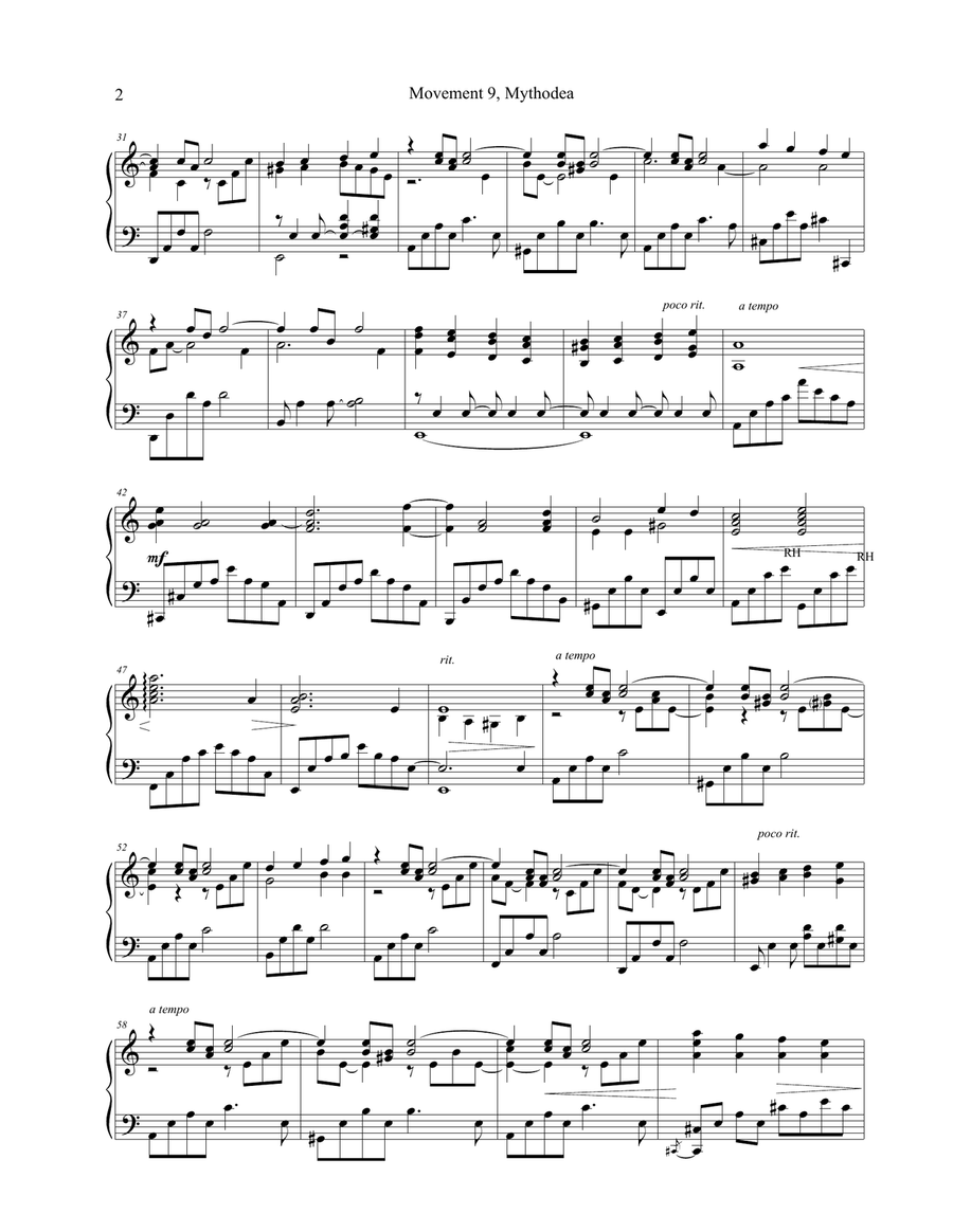Movement 9, Mythodea Piano Solo scores gallery preview page 2