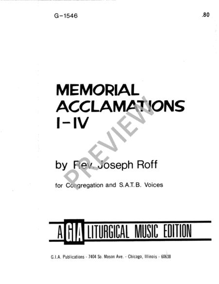Memorial Acclamations I–IV