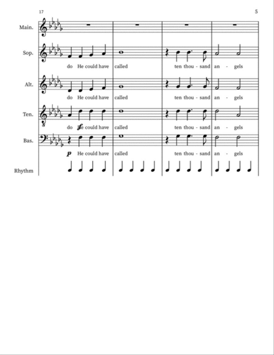 Ten Thousand Angels 4-Part scores gallery preview page 5