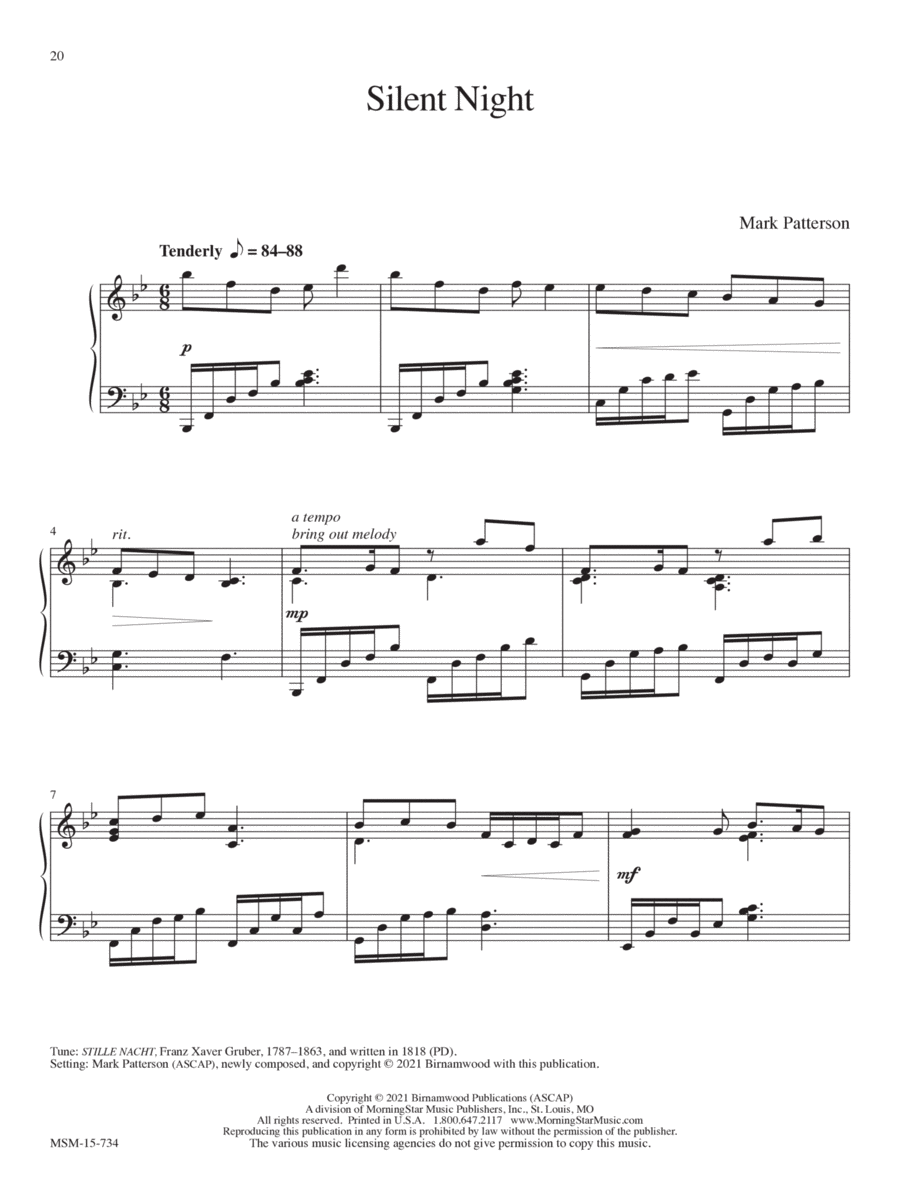 Silent Night Silent Night Piano Solo scores gallery preview page 1