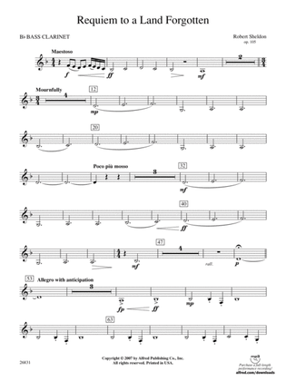 Requiem to a Land Forgotten: B-flat Bass Clarinet