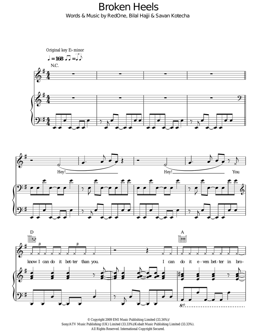 Broken Heels Acoustic Guitar scores gallery preview page 1