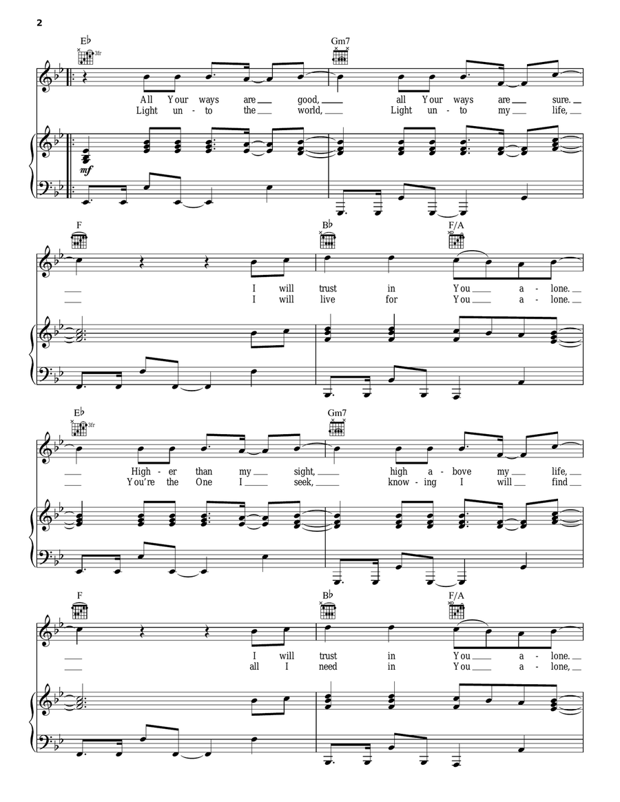 I Will Follow I Will Follow Piano, Vocal, Guitar scores gallery preview page 2
