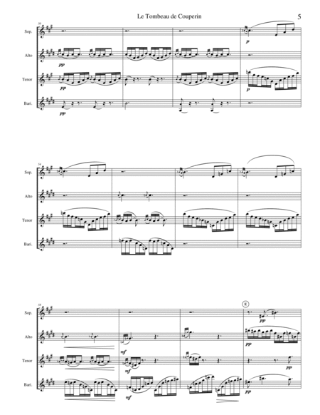 Le Tombeau de Couperin (part 1) Prelude, Menuet, Rigaudon (Saxophone Quartet arrangement) image number null
