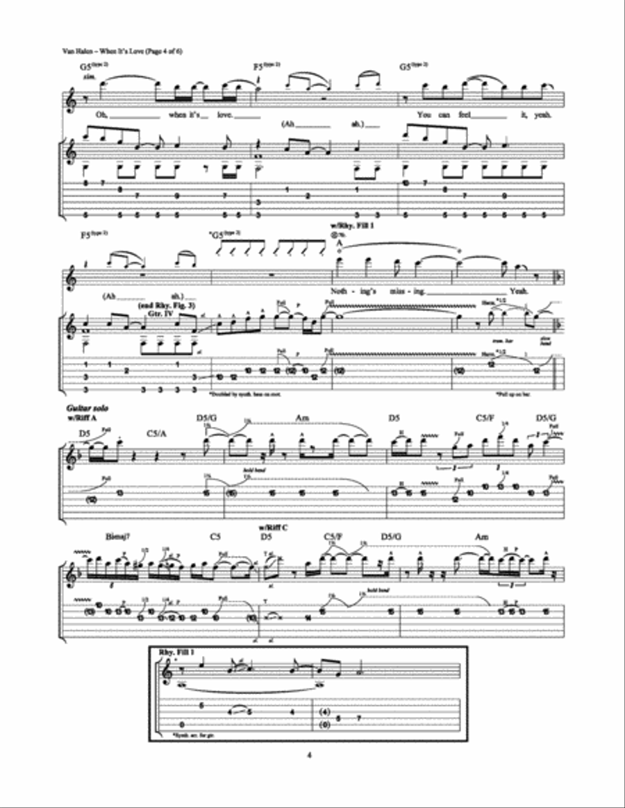 When It's Love When It's Love Electric Guitar scores gallery preview page 4