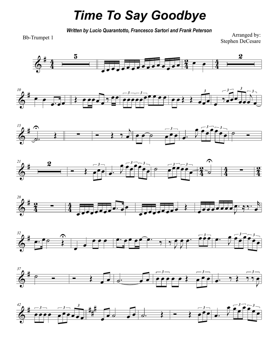 Time To Say Goodbye Trumpet Duet scores gallery preview page 5