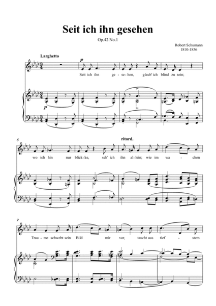Schumann-Seit ich ihn gesehen,Op.42 No.1 in A♭ Major