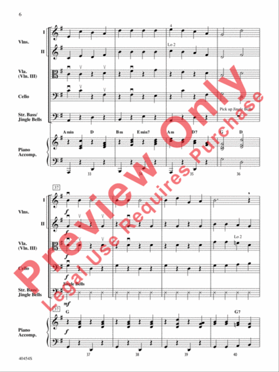 Jingle Basses String Orchestra scores gallery preview page 7