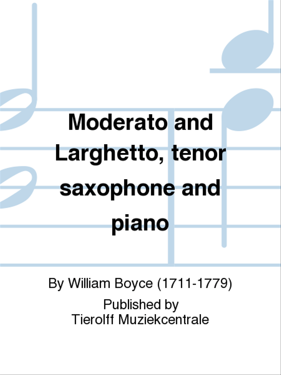 Moderato & Larghetto, Tenor Saxophone & Piano Tenor Saxophone scores gallery preview page 1