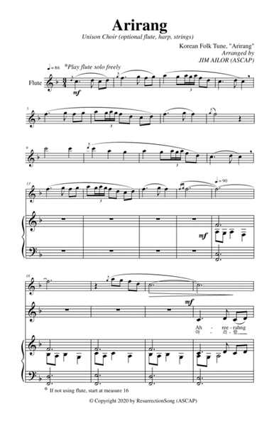 Arirang (Unison, opt. Flute, Harp, Strings) image number null