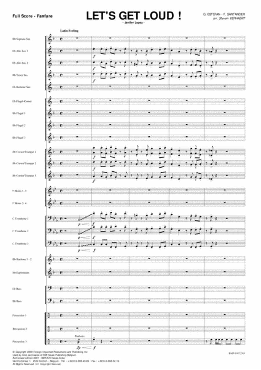 Let's Get Loud Let's Get Loud Fanfare Band scores gallery preview page 2