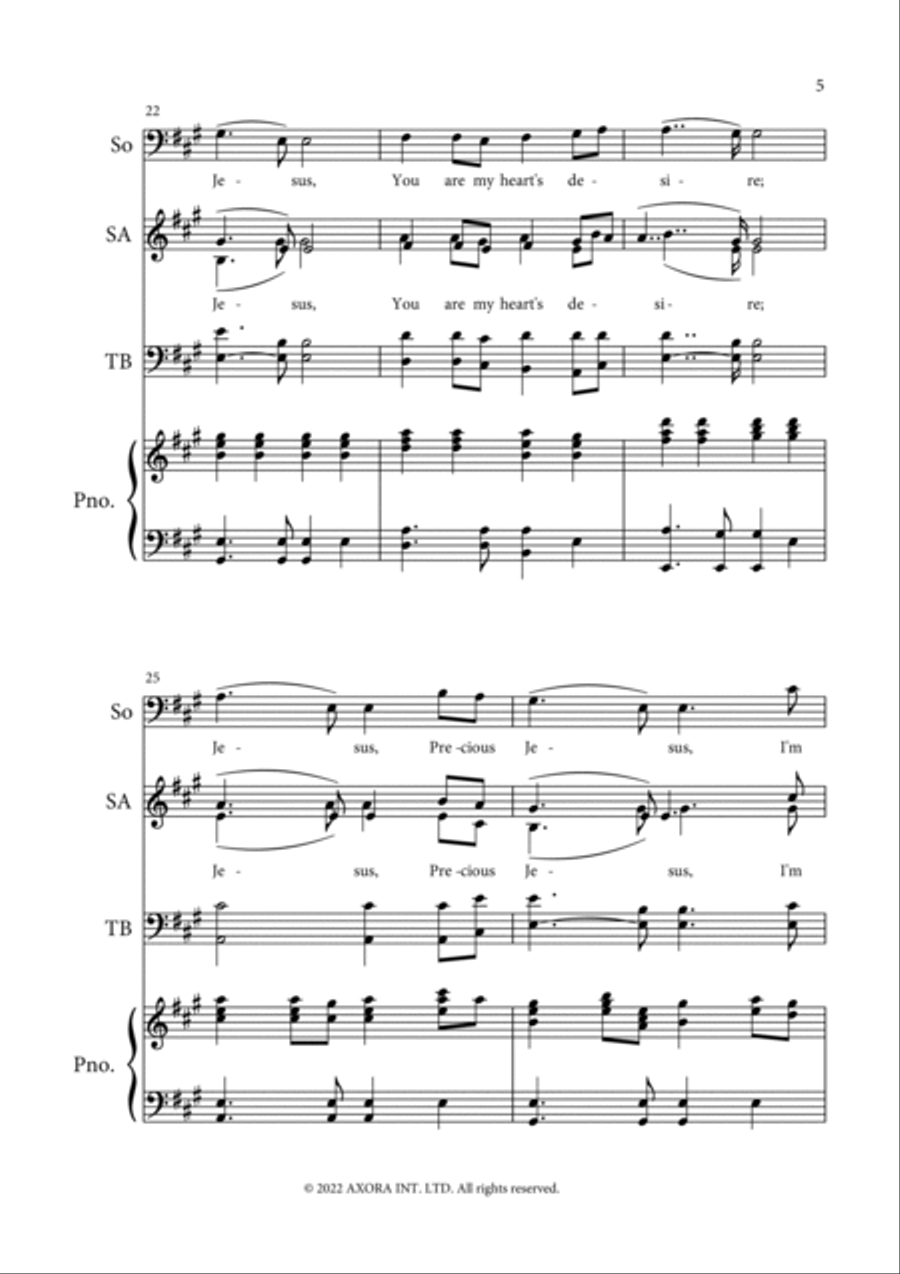 You Are The Only One 4-Part scores gallery preview page 5