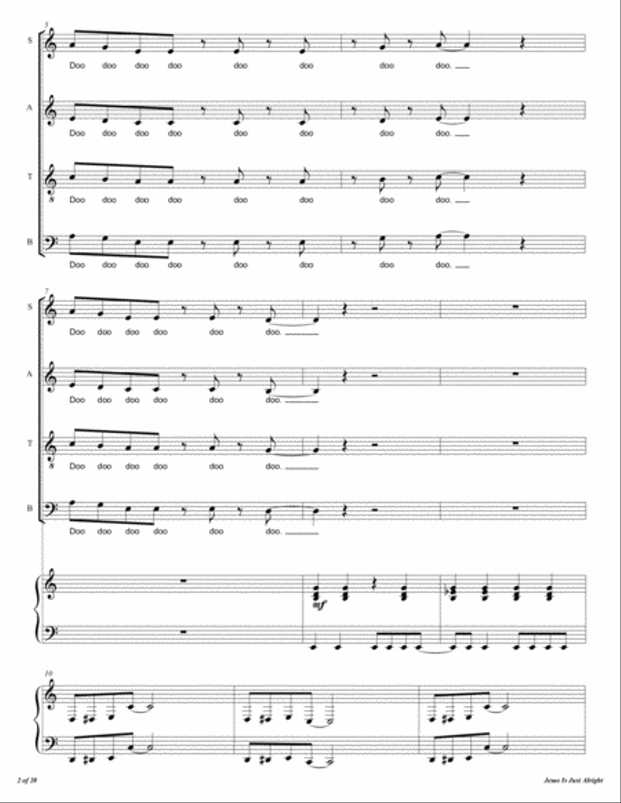 Jesus Is Just Alright 4-Part scores gallery preview page 3