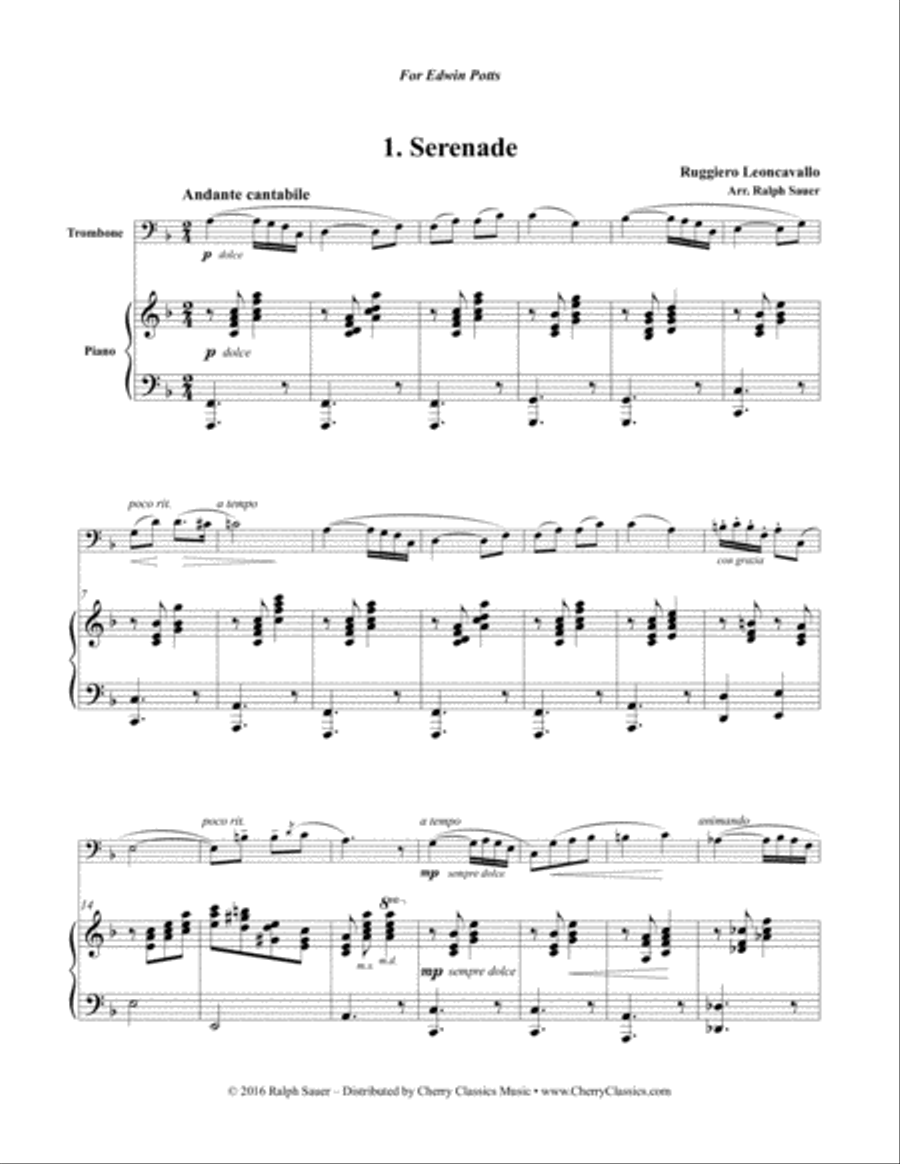 Serenade and Impromptu for Trombone and Piano Piano Accompaniment scores gallery preview page 4