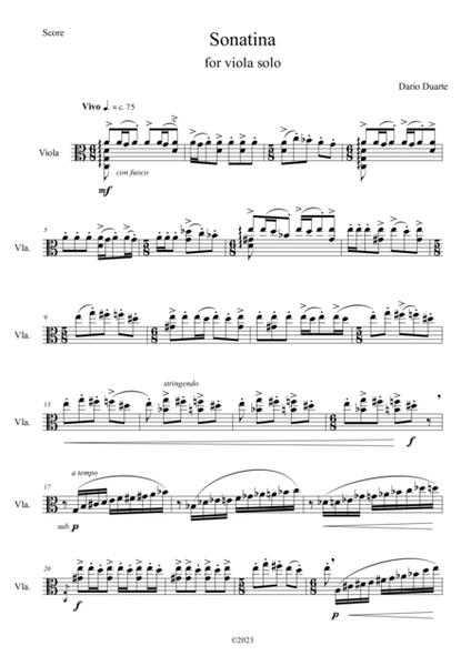 Sonatina for viola solo image number null