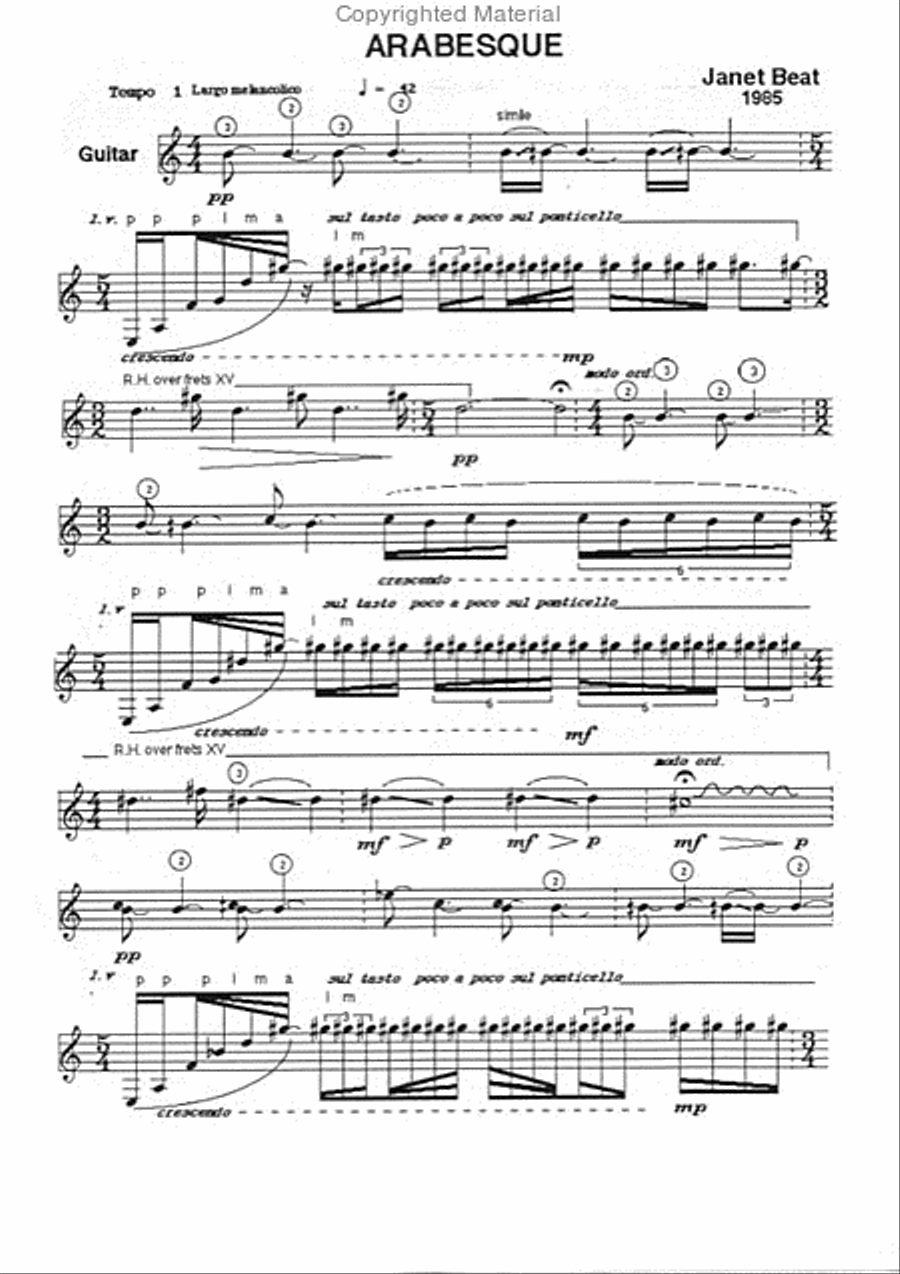 Arabesque, scenes from Jordan Guitar scores gallery preview page 2