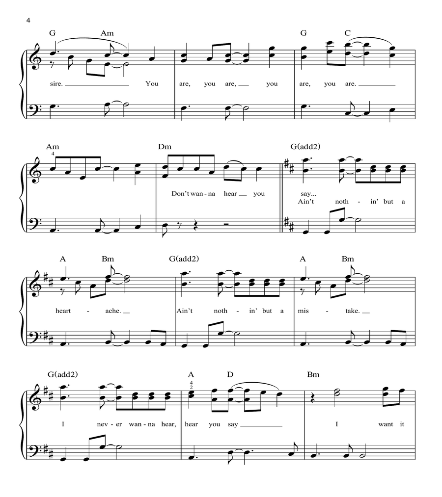 I Want It That Way Easy Piano scores gallery preview page 4