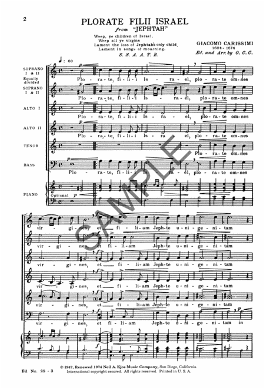 Plorate Filii Israel 4-Part scores gallery preview page 4