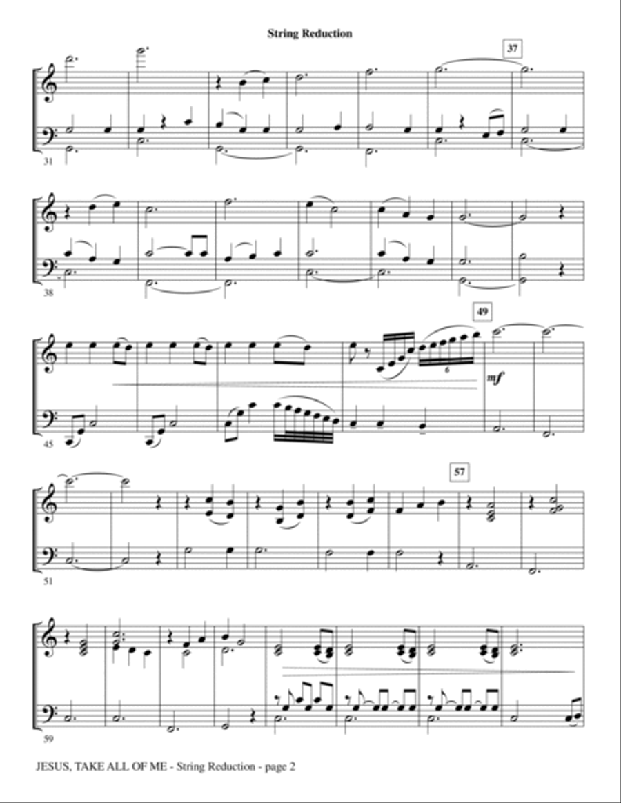 Jesus, Take All of Me - Keyboard String Reduction Choir scores gallery preview page 2