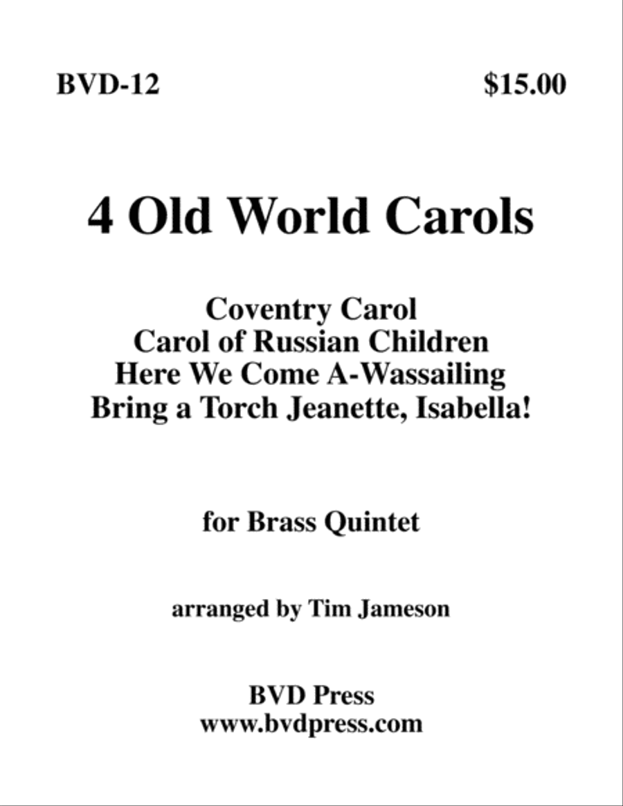 4 Old World Carols 4 Old World Carols Brass Quintet scores gallery preview page 1