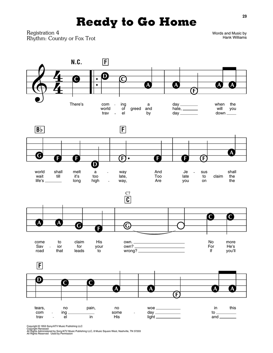 Ready To Go Home Electronic Keyboard scores gallery preview page 1