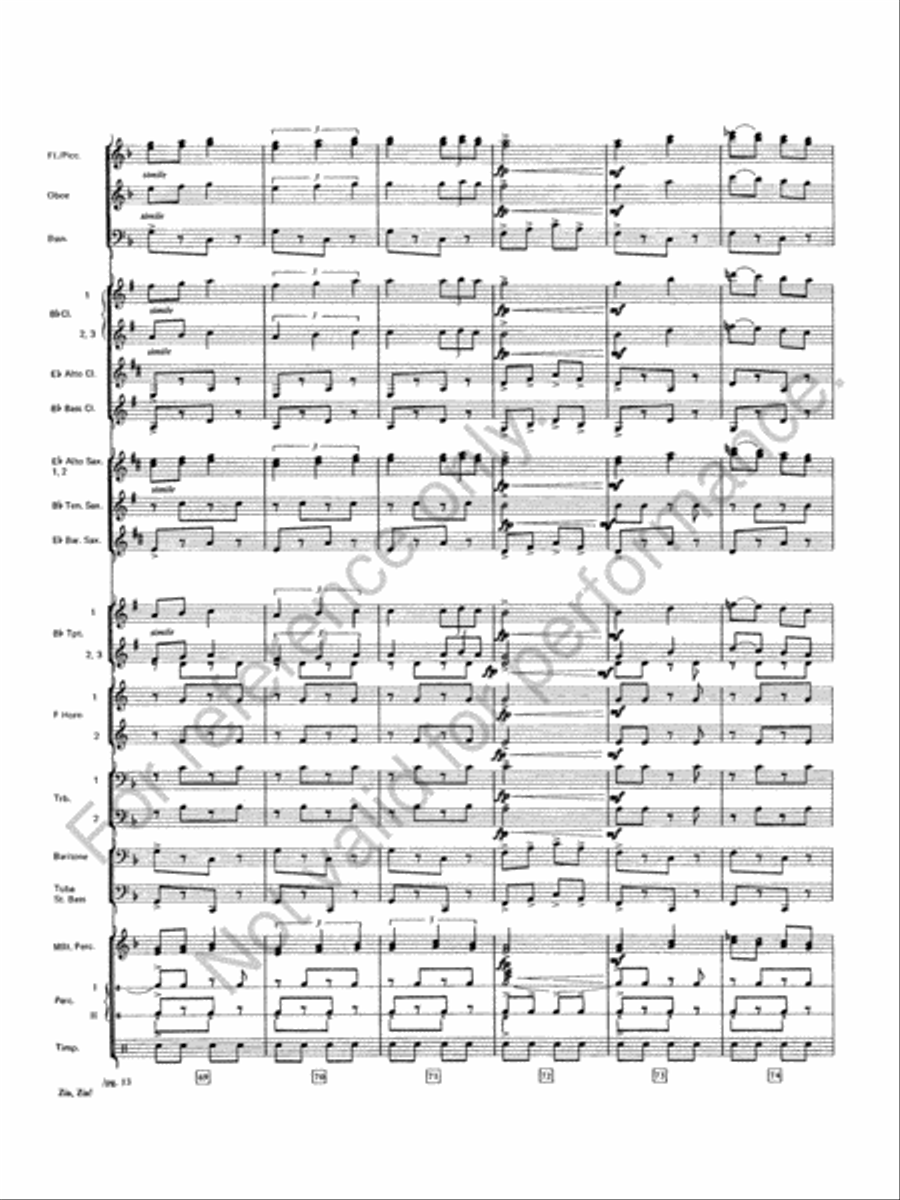 Zia, Zia! Concert Band scores gallery preview page 14