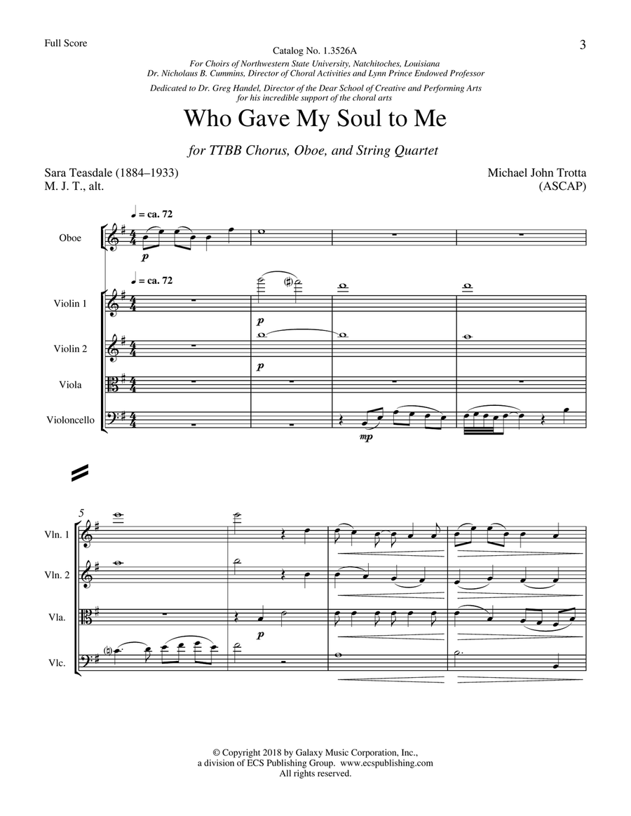 For You I Am Still from For a Breath of Ecstasy Choir scores gallery preview page 1