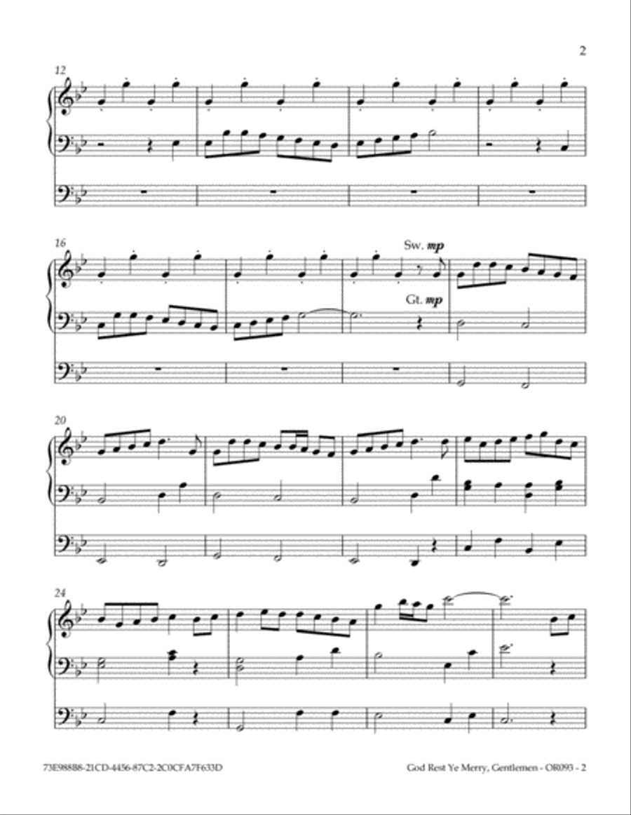 God Rest Ye Merry, Gentlemen Organ Solo scores gallery preview page 3