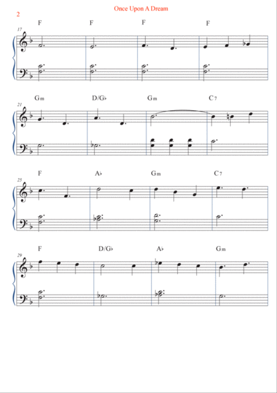 Once Upon A Dream Easy Piano scores gallery preview page 2