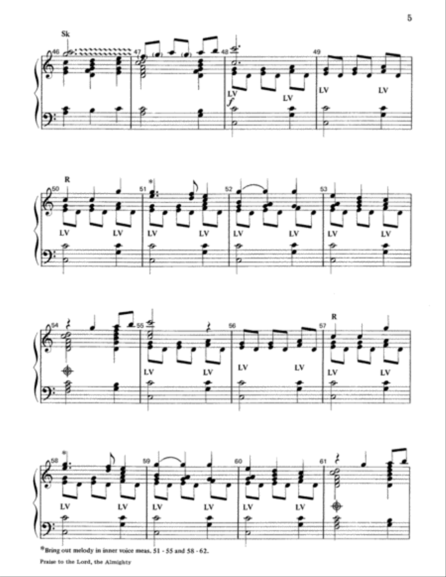 Praise to the Lord the Almighty 3-Octaves scores gallery preview page 6