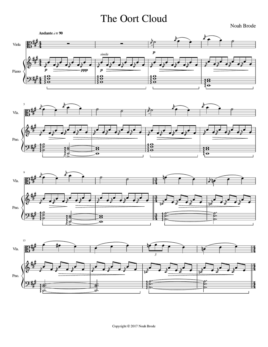 The Oort Cloud - For Viola and Piano