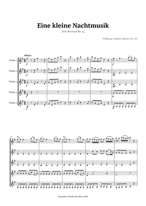 Eine kleine Nachtmusik by Mozart for Violin Quintet