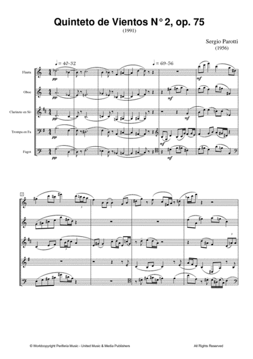 Quinteto de vientos No. 2, Op. 75 (Wind Quintet) image number null