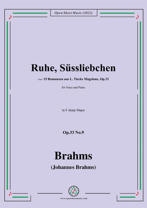 Book cover for Brahms-Ruhe,Sussliebchen,Op.33 No.9 in F sharp Major