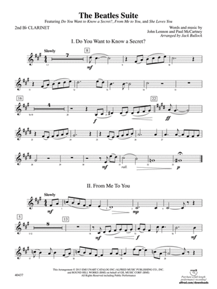 Book cover for The Beatles Suite: 2nd B-flat Clarinet