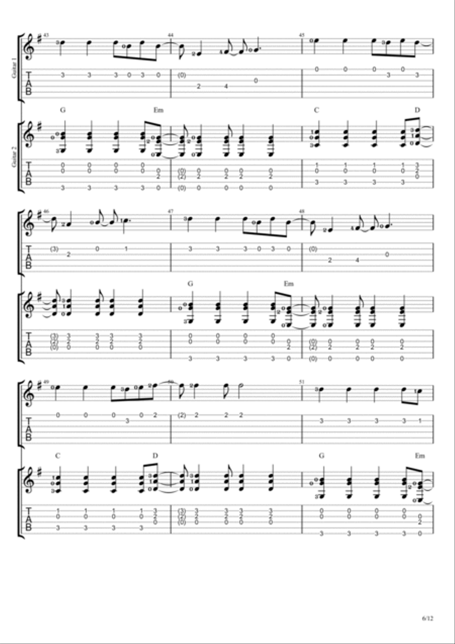 Viva La Vida Guitar scores gallery preview page 6