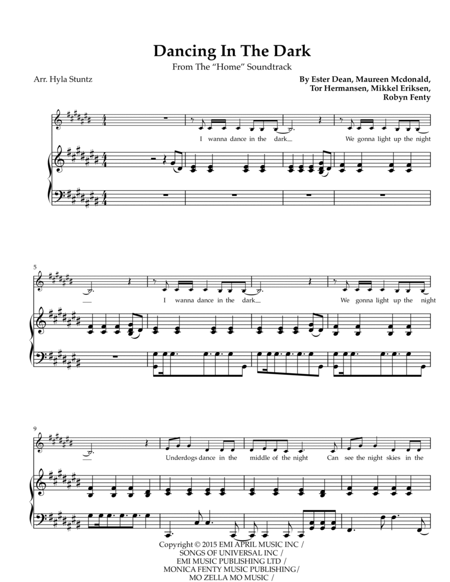Dancing In The Dark Voice scores gallery preview page 1