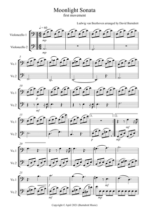 Moonlight Sonata (1st movement) for Cello Duet