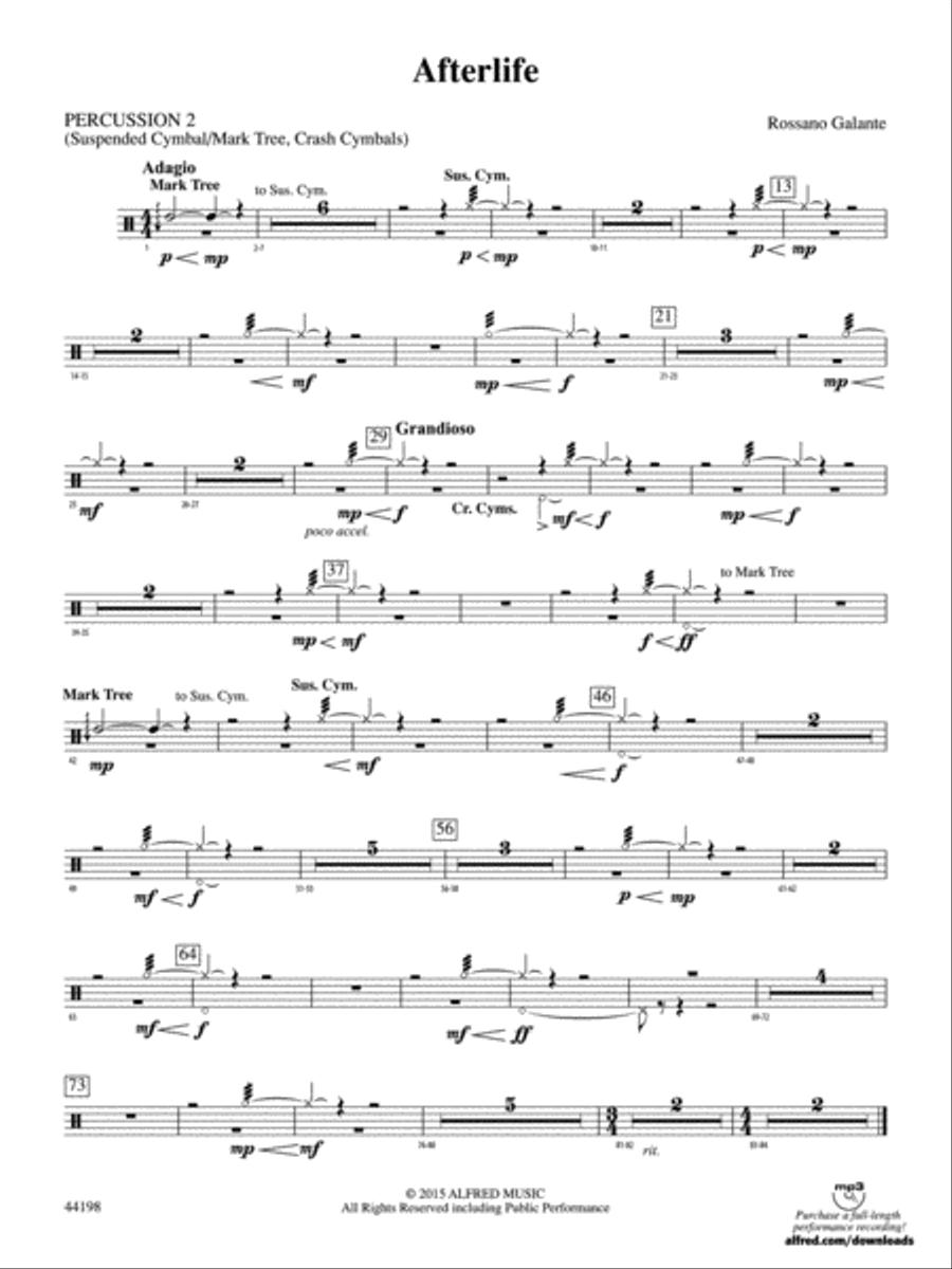 Afterlife: 2nd Percussion Concert Band scores gallery preview page 1