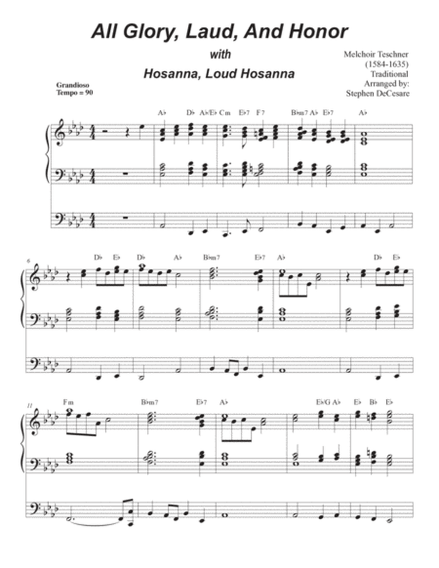 All Glory, Laud, And Honor (with "Hosanna, Loud Hosanna") (Alto Saxophone and Organ) image number null