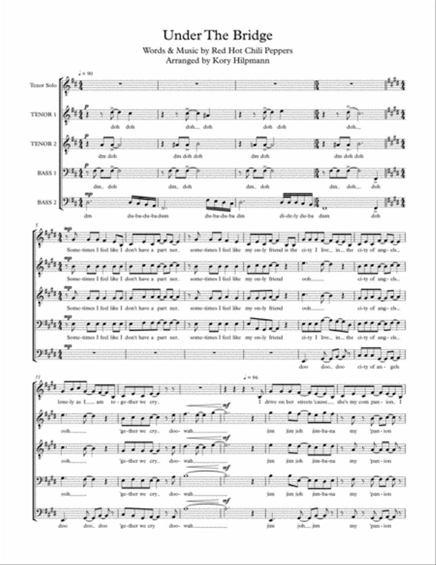 Under The Bridge Small Ensemble scores gallery preview page 1