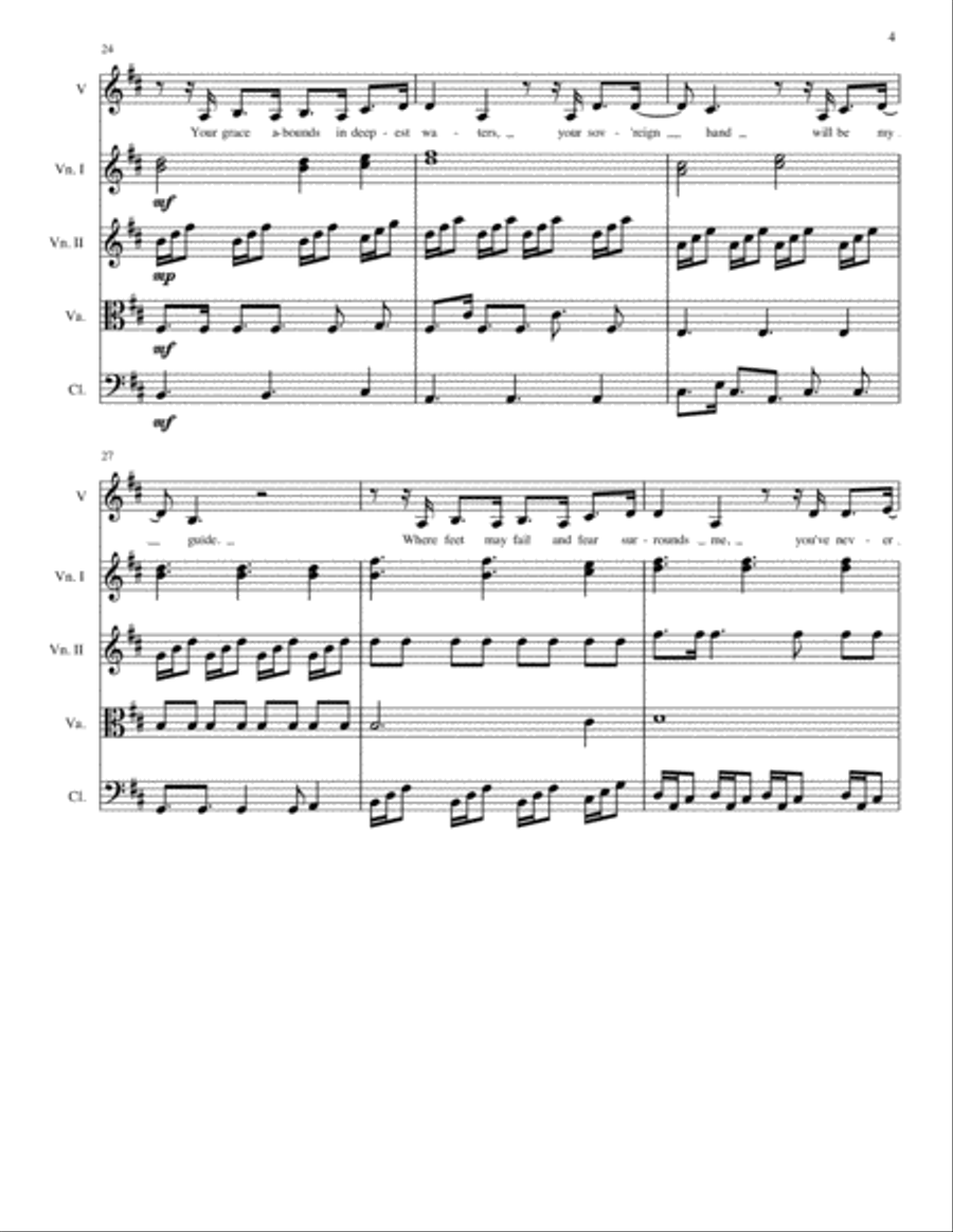 Oceans (Where Feet May Fail) Small Ensemble scores gallery preview page 5
