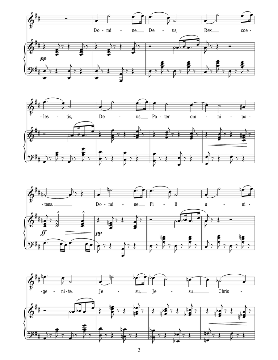 Domine Deus Piano, Vocal scores gallery preview page 2