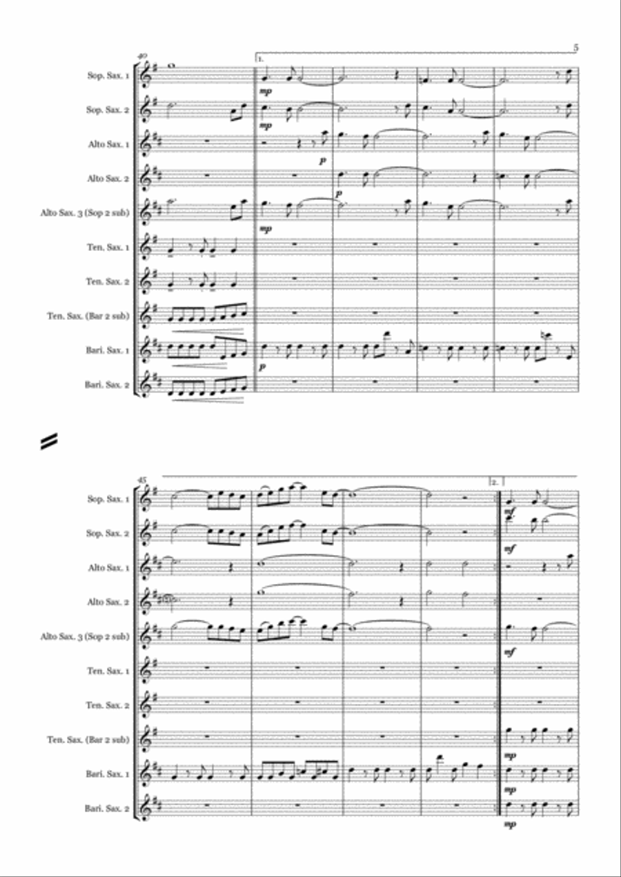 Sweet Child O' Mine Woodwind Ensemble scores gallery preview page 5