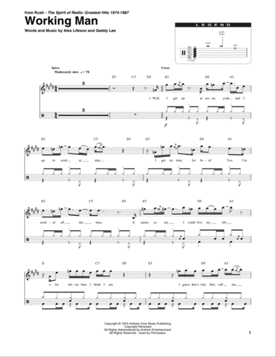 Working Man Drum Set scores gallery preview page 1