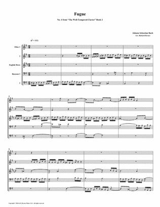 Fugue 04 from Well-Tempered Clavier, Book 2 (Double Reed Quintet)