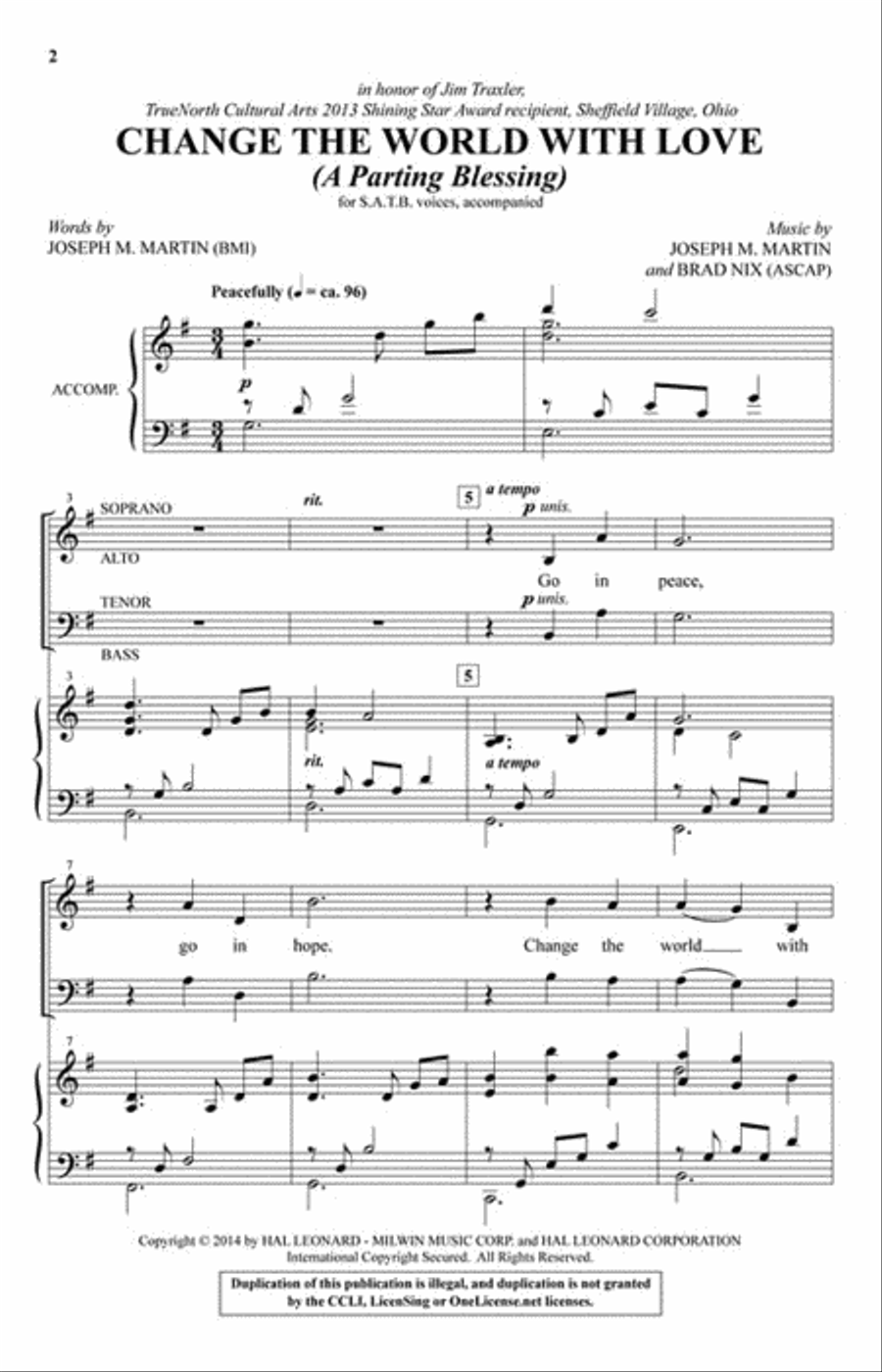 Change the World with Love 4-Part scores gallery preview page 2