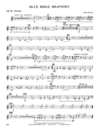 Blue Ridge Rhapsody: 2nd B-flat Clarinet