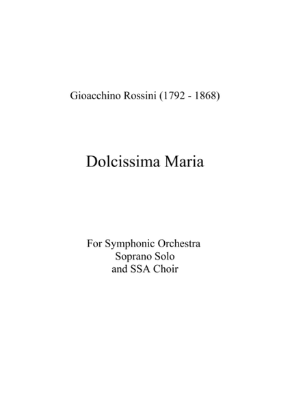 Dolcissima Maria for Soprano, Symphonic Orchestra and Choir image number null